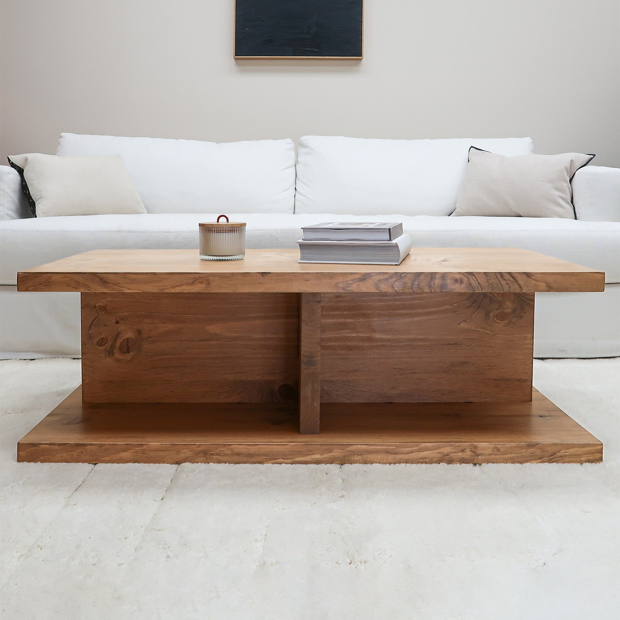 Rustic Cross Base 2-Level Tables: Handcrafted U.S. Pine Wood | Urbandi ...