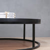 Round Black Coffee Table with Black Base