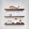 Reclaimed Wood Floating Shelves in Kitchen