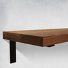 Custom Walnut Wood Shelf with L Brackets