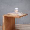 white oak Wood Side Table C Shape main