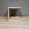 White Oak Wood End Table C Shape