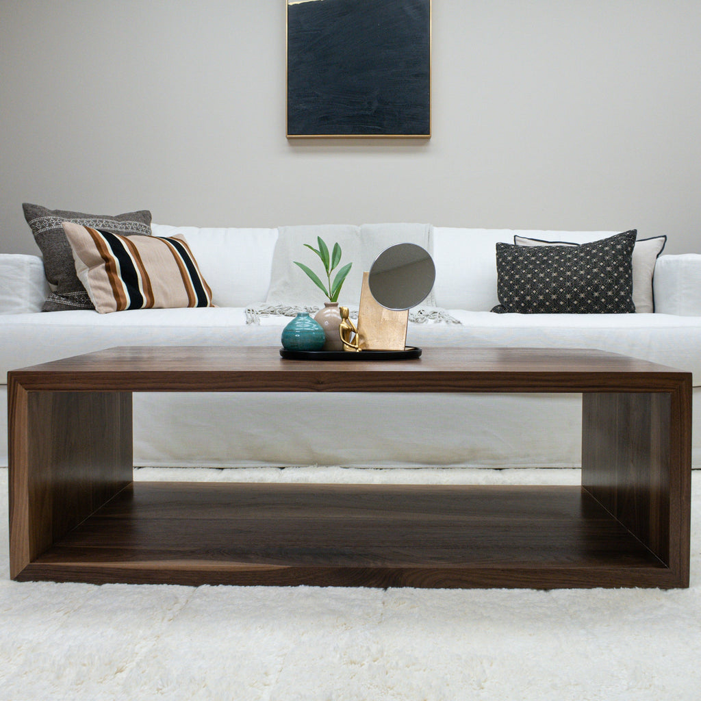 square coffee table with storage