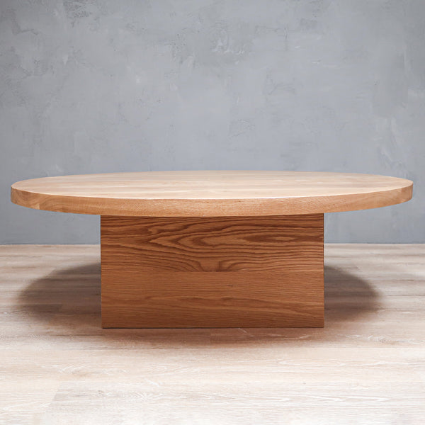 Round white oak coffee table 